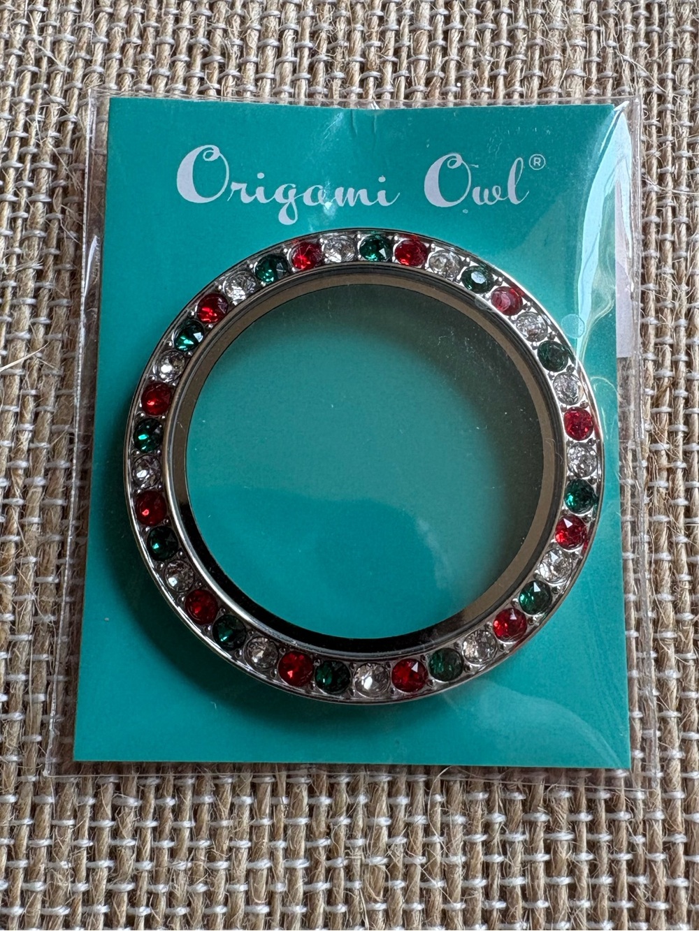 Origami Owl Large Silver with Christmas Colors Twist Locket Face